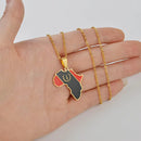 African American Heritage Soulaan Flag Africa Map Necklace