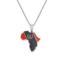 African American Heritage Soulaan Flag Africa Map Necklace