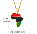 Africa Map Afro-American Flag Necklace