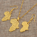 Africa Map Necklace Set with Earrings
