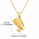 African Woman Wearing Headwrap Pendant Necklace