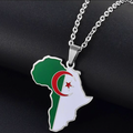 Algeria Flag Africa Map Necklace