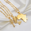 DEALS: Set of 3 - Africa Map / Nefertiti / Ankh Necklaces