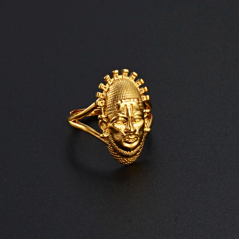 African Masks Portrait of Queen Mother Idia Ring
