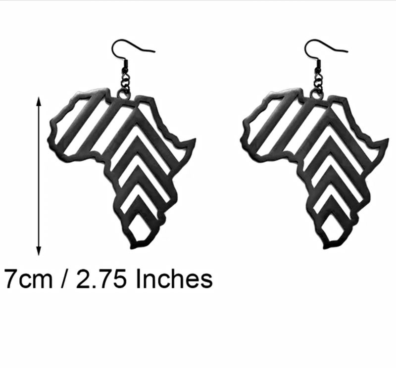 Africa Map Stripes Earrings