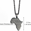 Africa Map with Rivers Pendant Necklace