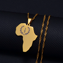 Black American Heritage Soulaan Africa Map Pendant Necklace