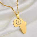 Black American Heritage Soulaan Africa Map Pendant Necklace