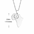 Black American Heritage Africa Map Pendant Necklace