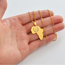Black American Heritage Soulaan Africa Map Pendant Necklace