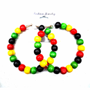 African Beaded Color Hoop Earrings