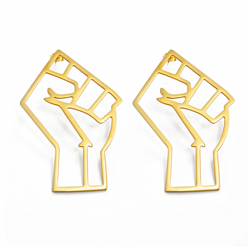 Black Lives Matter Power Fist Stud Earrings