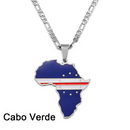 Cape Verde Flag Africa Map Necklace