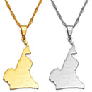 Cameroon Map With Cities Necklace