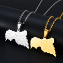 Central African Republic Map with Cities Pendant Necklace