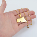 Central African Republic Map with Cities Pendant Necklace