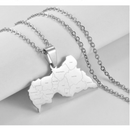 Central African Republic Map with Cities Pendant Necklace