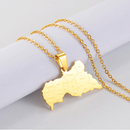 Central African Republic Map with Cities Pendant Necklace