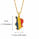 Chad Map with Flag Pendant Necklace