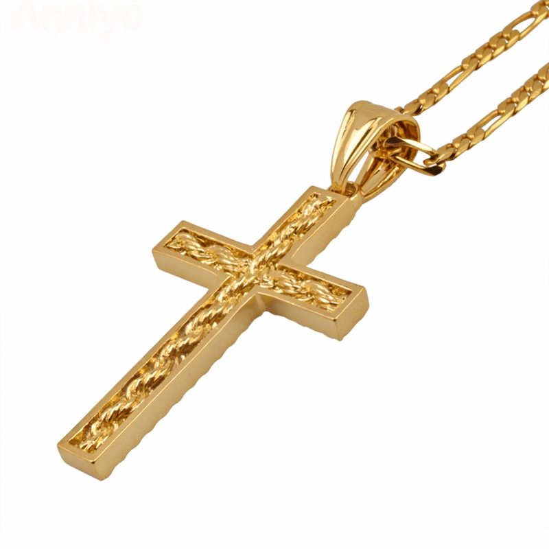 Christian Cross with twisted chain Necklace
