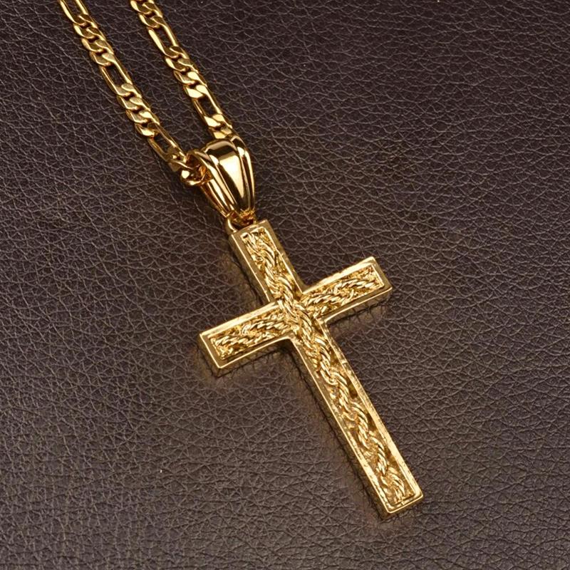 Christian Cross with twisted chain Necklace
