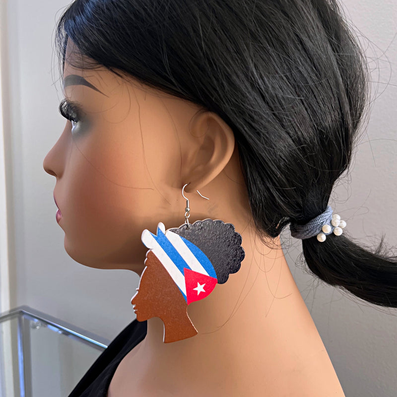 Cuba Flag Woman Bandana Earrings