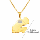 Djibouti Map with Cities Pendant Necklace