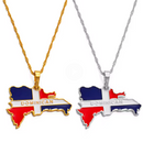 Dominican Republic Map Pendant Necklace