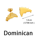 Dominican Republic Map Stud Earrings