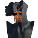 Duafe Comb Kente Print Drop Earrings
