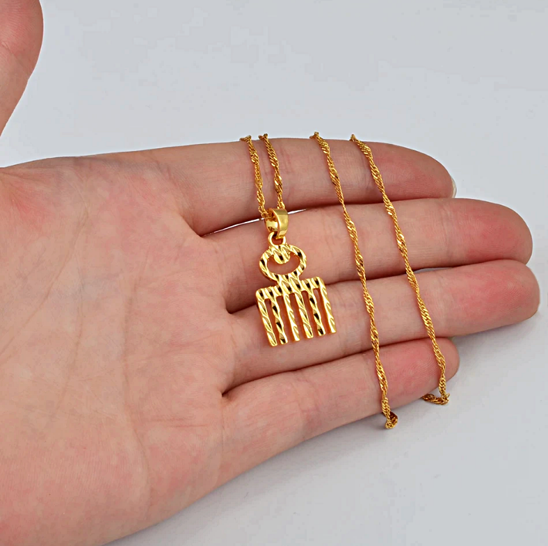 Duafe Adinkra Symbol Pendant Necklace
