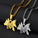 Egyptian Dog and Cat Pendant Necklace