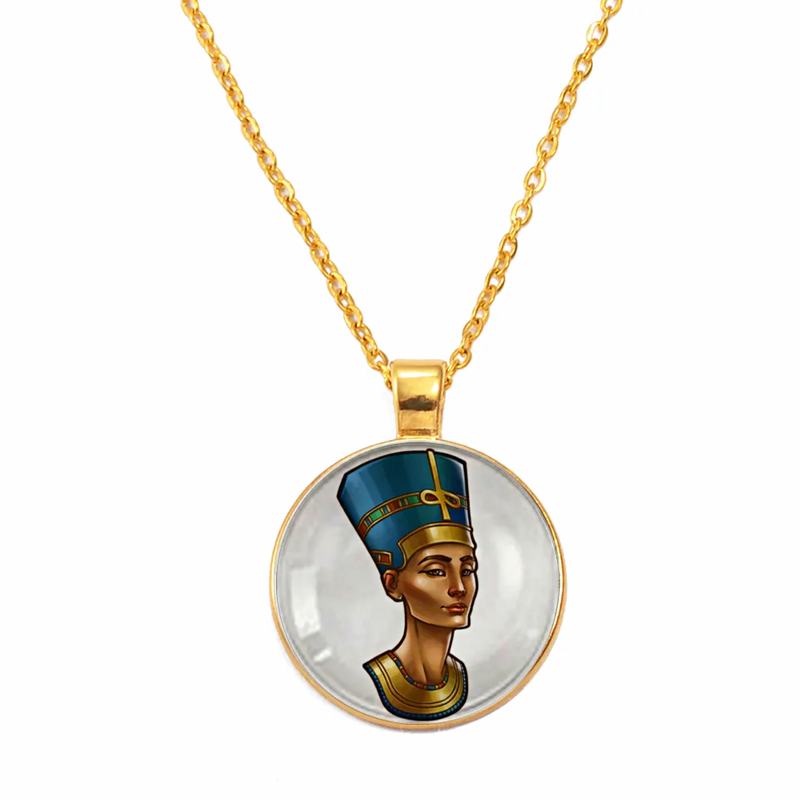 Egyptian Queen Nefertiti Picture Pendant Necklace