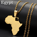 Africa Map with Egypt Map Pendant Necklace