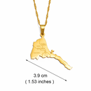 Eritrea Map with Cities Pendant Necklace