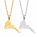 Eritrea Map with Cities Pendant Necklace
