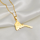 Eritrea Map with Cities Pendant Necklace