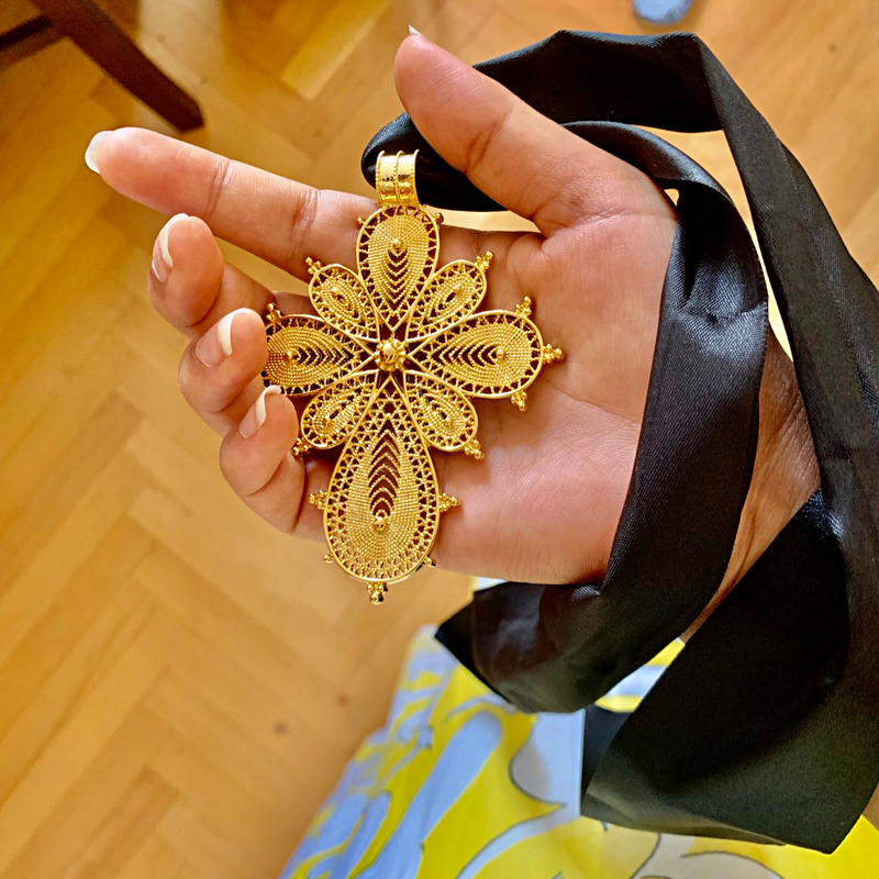 Orthodox Ethiopian cross pendant necklace