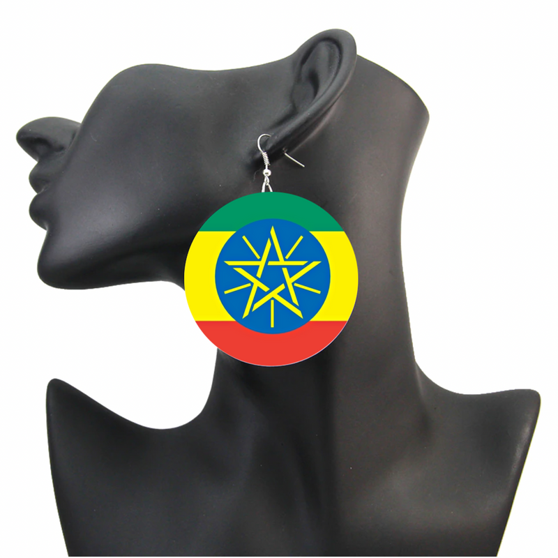 Ethiopia flag drop Earrings