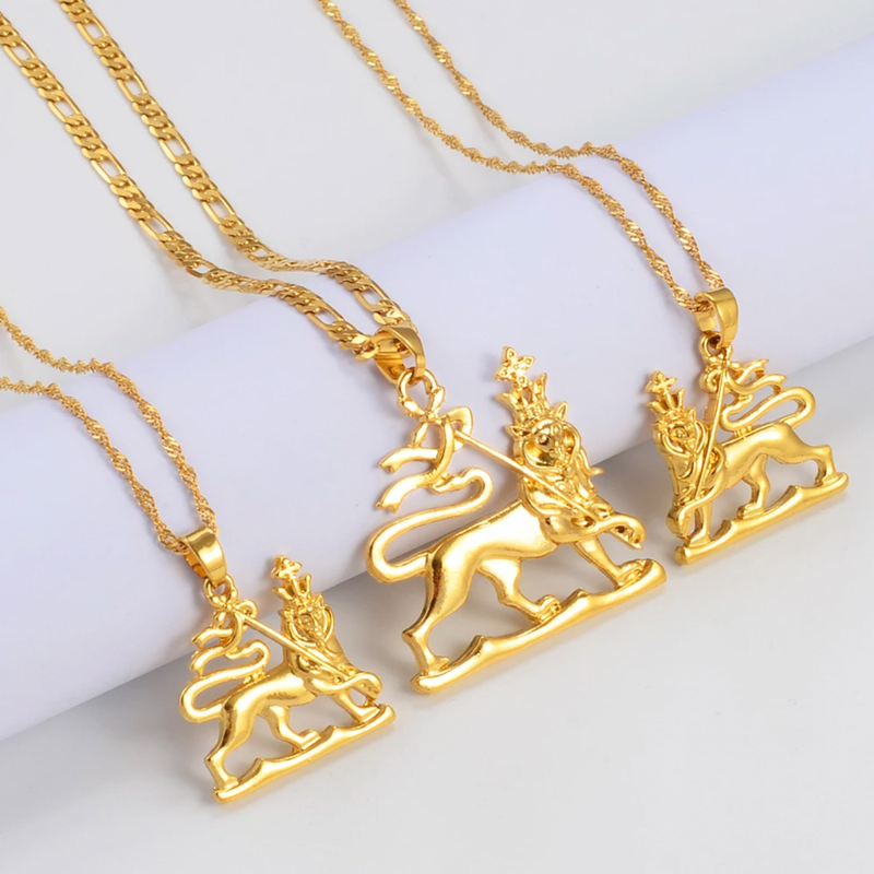 Ethiopia Lion of Judah Pendant Necklace