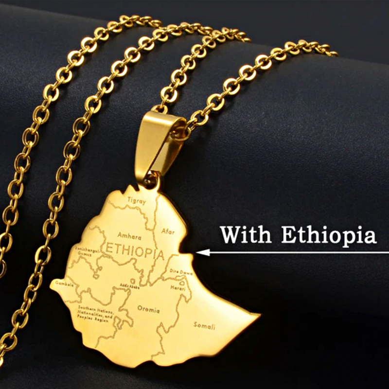 Ethiopia map Pendant Necklace