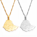 Ethiopia Map Pendant Necklace