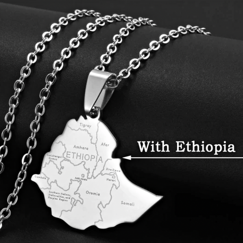 Ethiopia Map Pendant Necklace