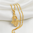 Hamsa Amulet Hand of God Small Pendant Necklace