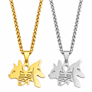 Egyptian Dog and Cat Pendant Necklace