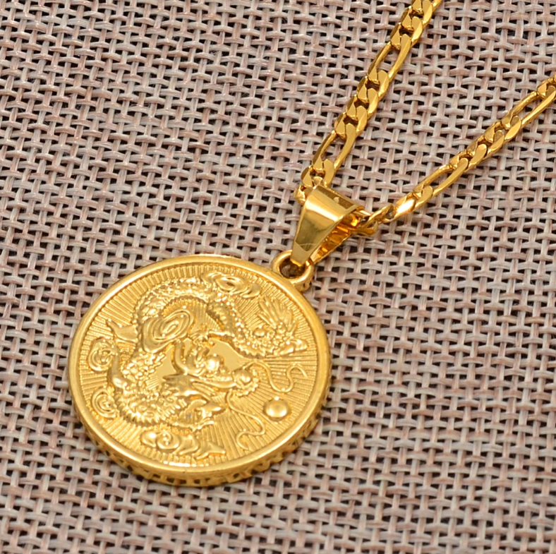 Dragon Round Pendant Necklace