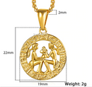 Zodiac Horoscope Pendant Necklace