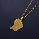 French Guiana Map with Cities Pendant Necklace