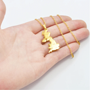 United Kingdom Map with Cities Pendant Necklace