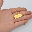 Yemen Map with Cities Pendant Necklace
